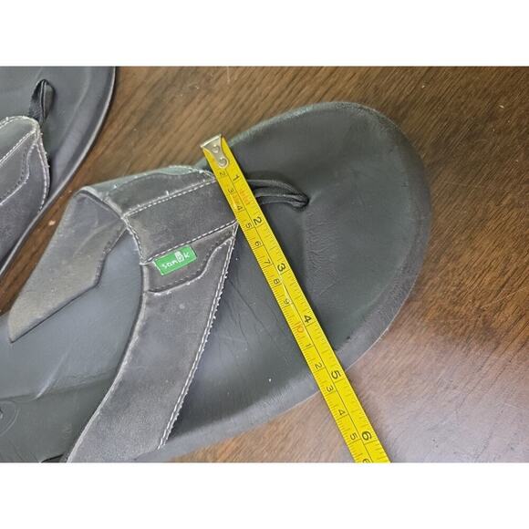 Sanuk Flip Flops Sandls Mens Size 12 Black Beer Cozy Thong Slip On Yoga CL 0810 - Picture 8 of 16